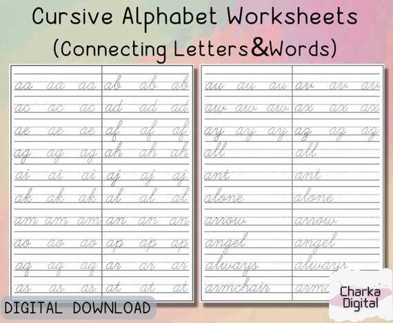 writing cursive worksheets