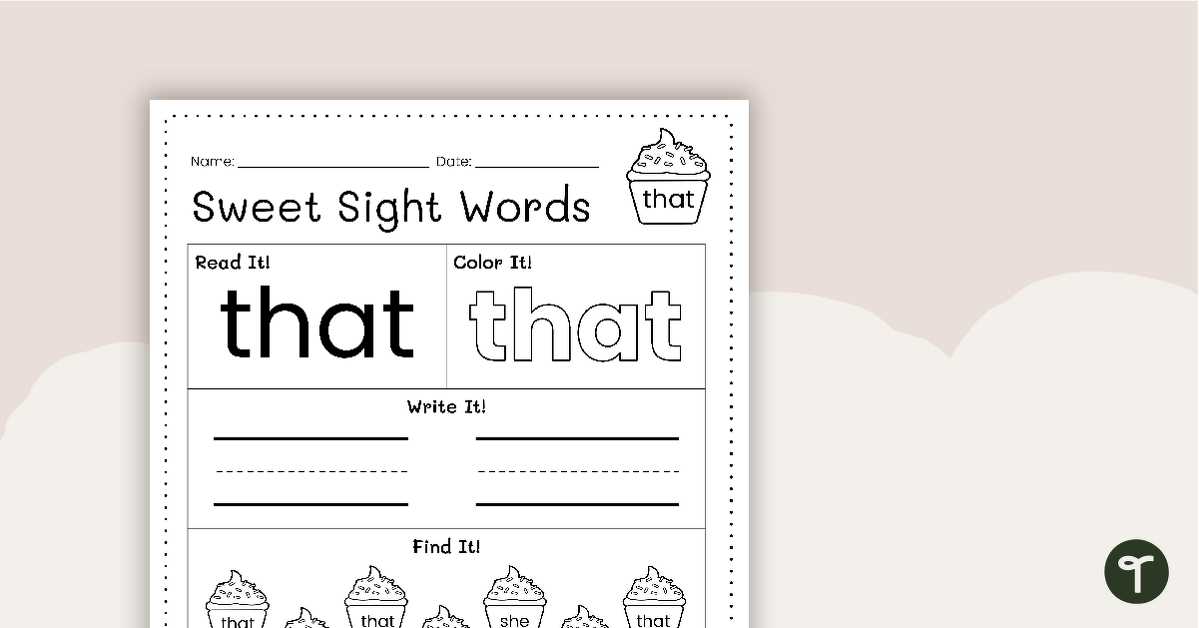 writing sight words worksheets
