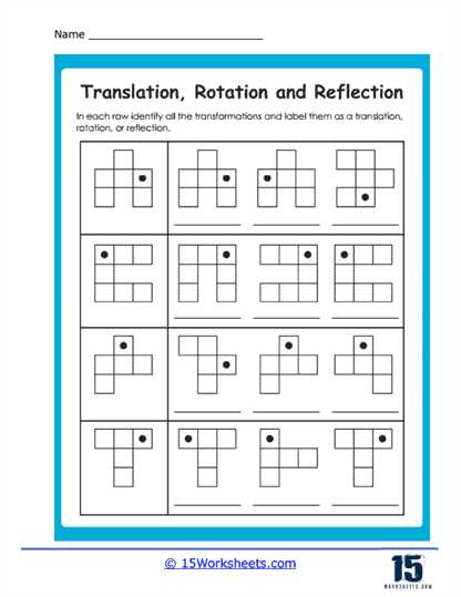 rotation reflection and translation worksheets