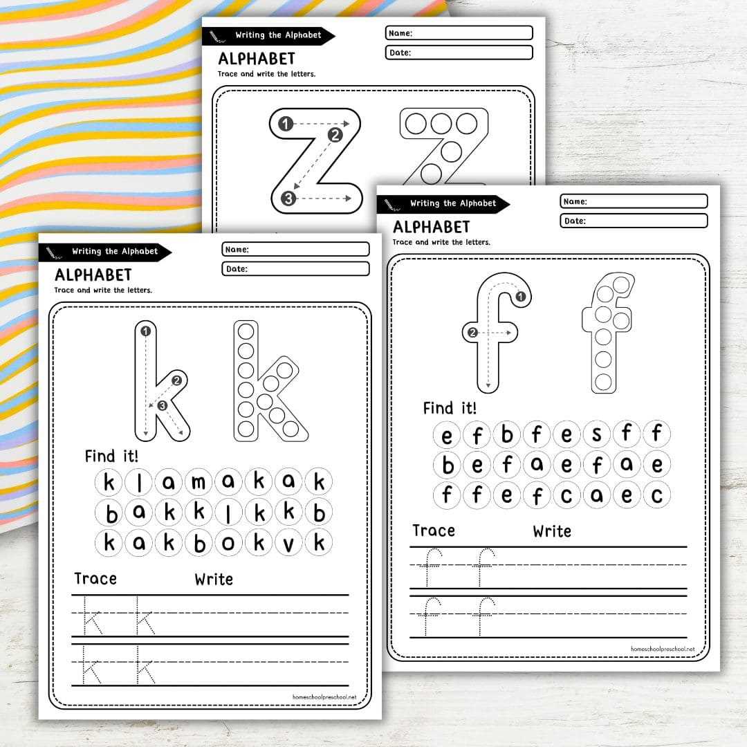 kindergarten alphabet worksheet