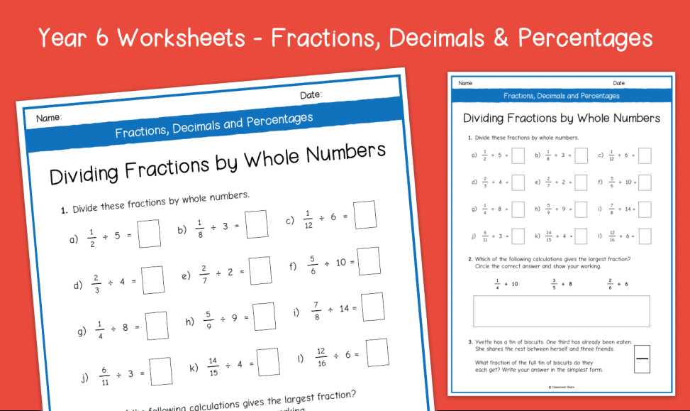 dividing by fractions worksheet