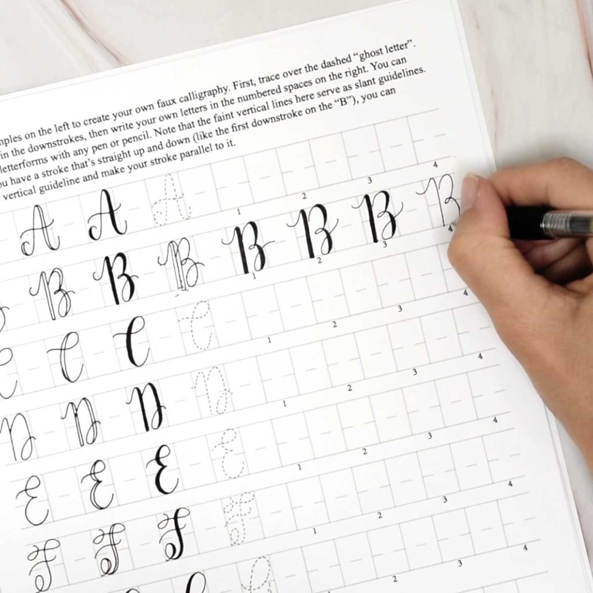 calligraphy worksheets