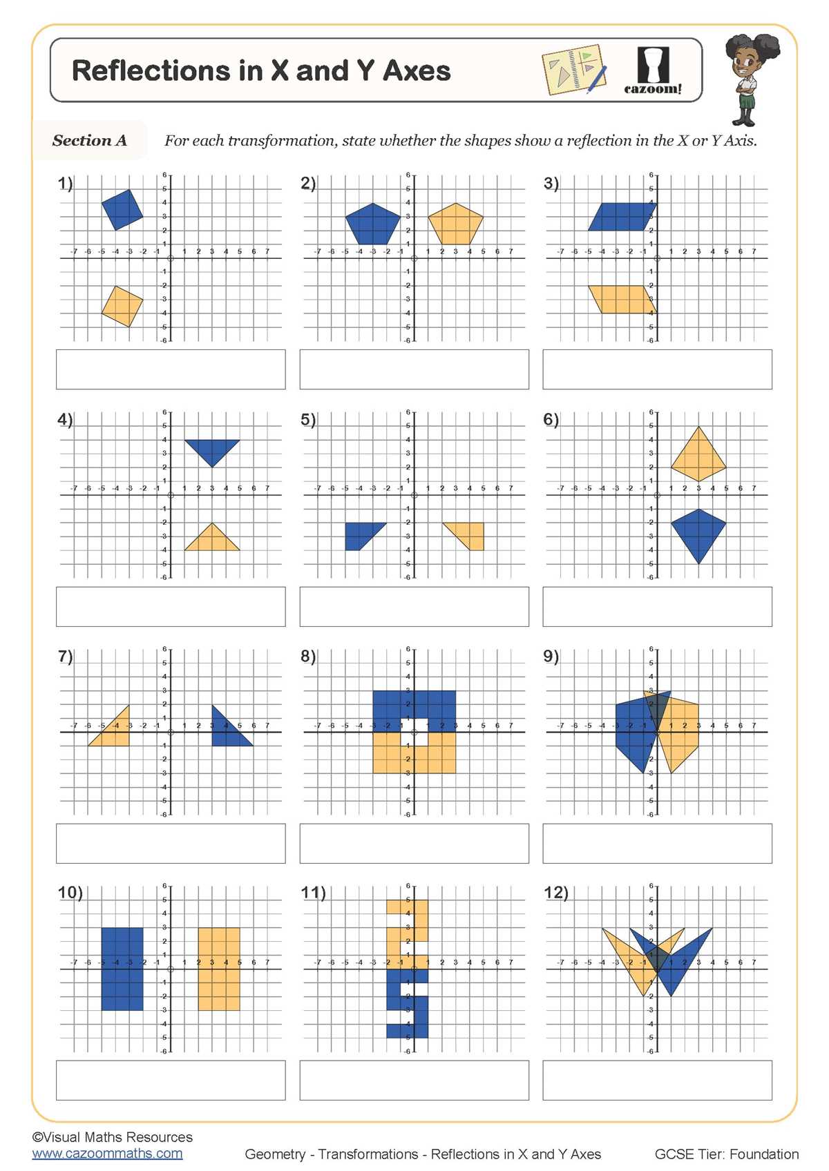 reflecting shapes worksheet