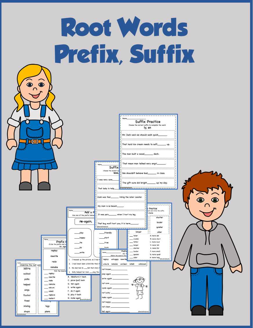 prefix suffix root word worksheet
