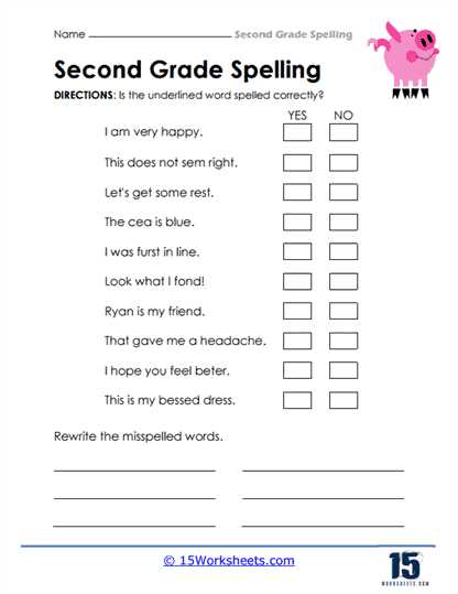 2nd grade spelling words worksheets