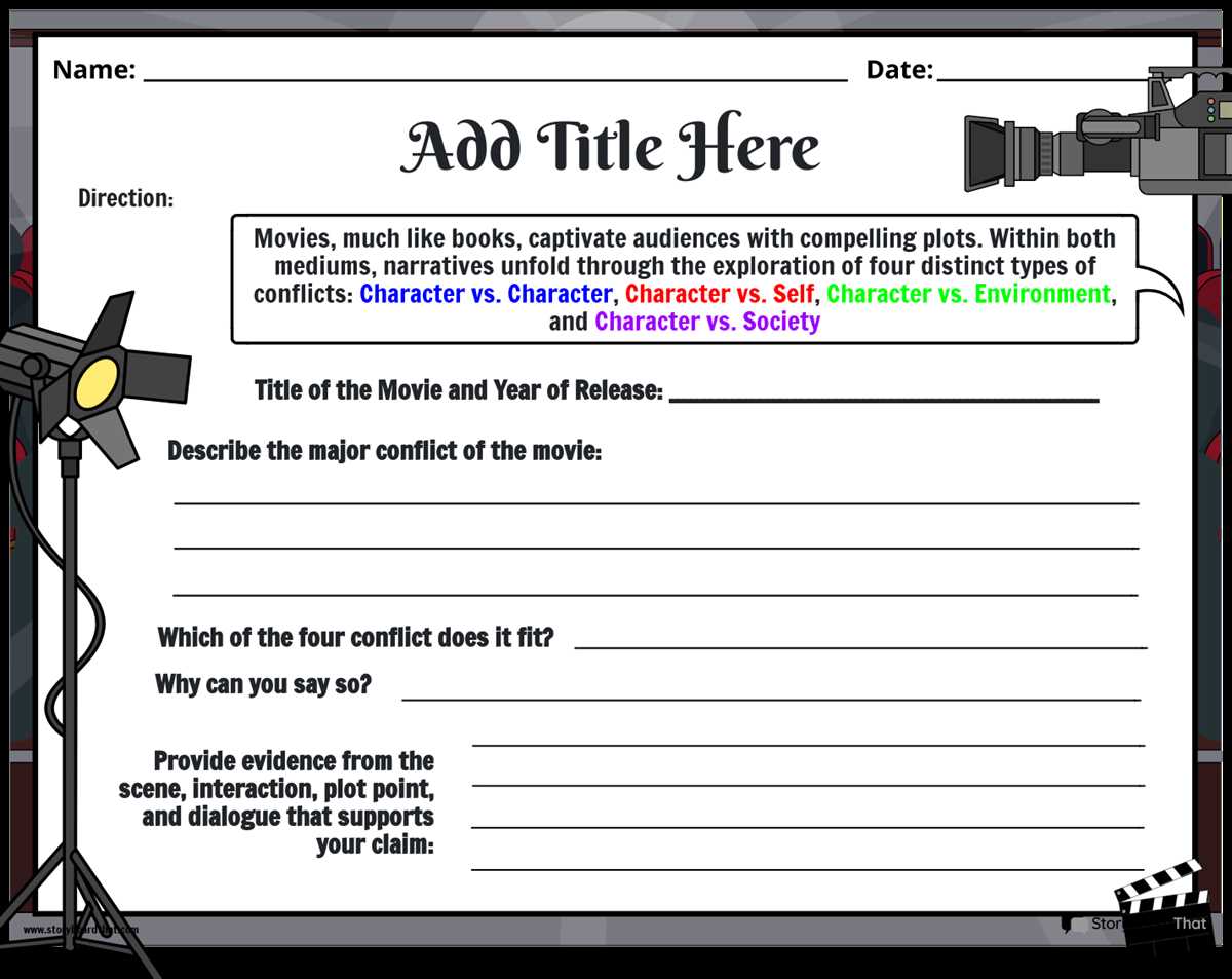 conflict in literature worksheet