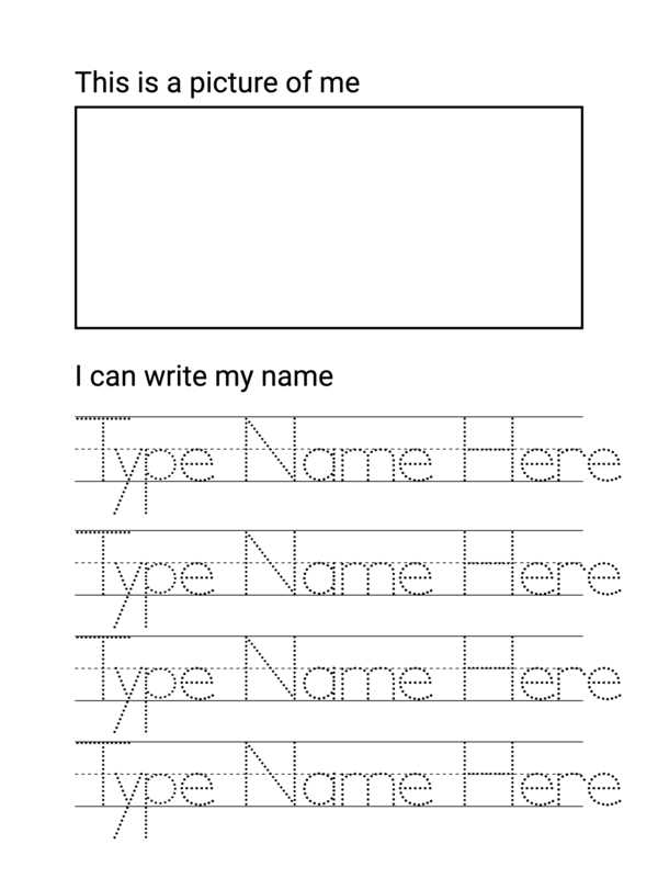 name tracing worksheet generator free