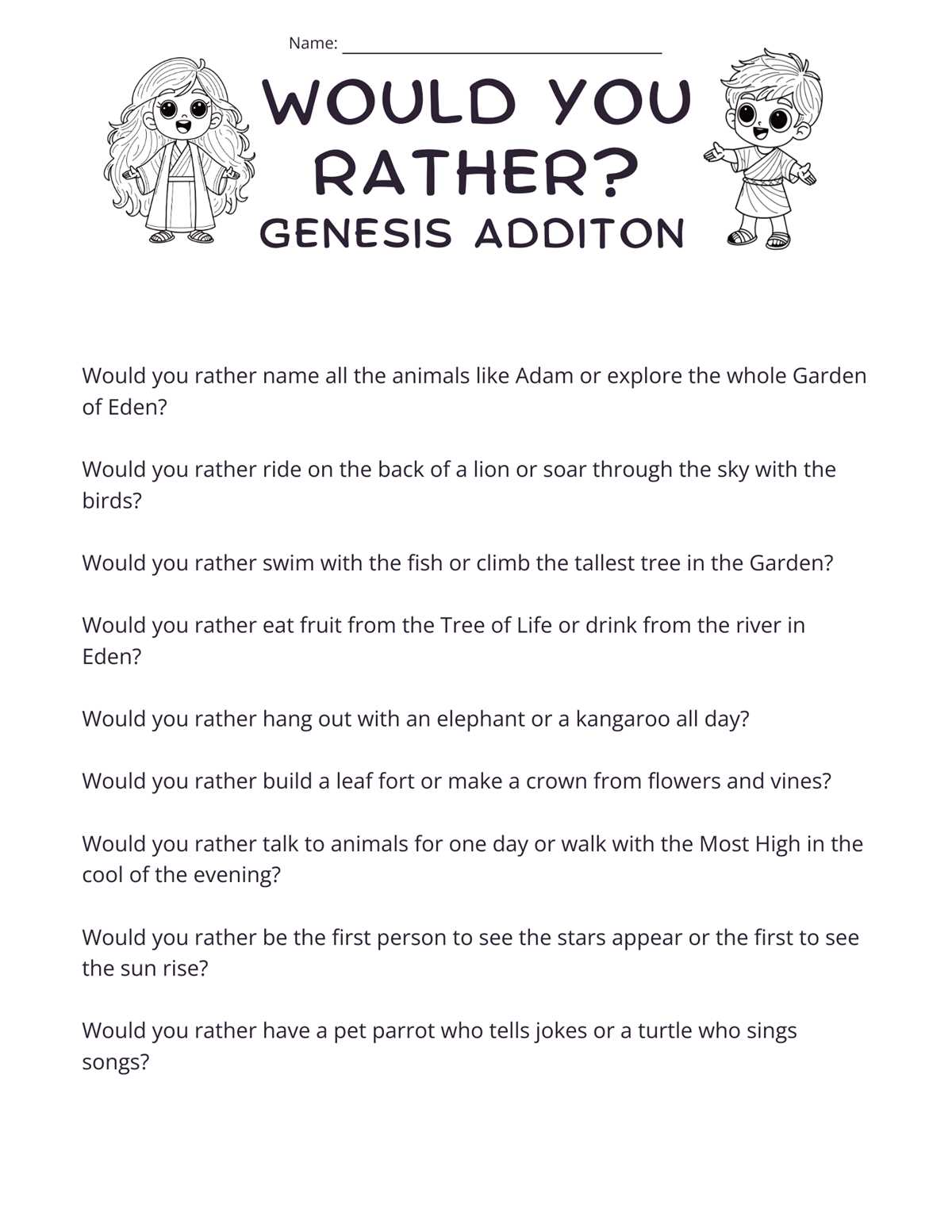 bibletalk tv genesis worksheet