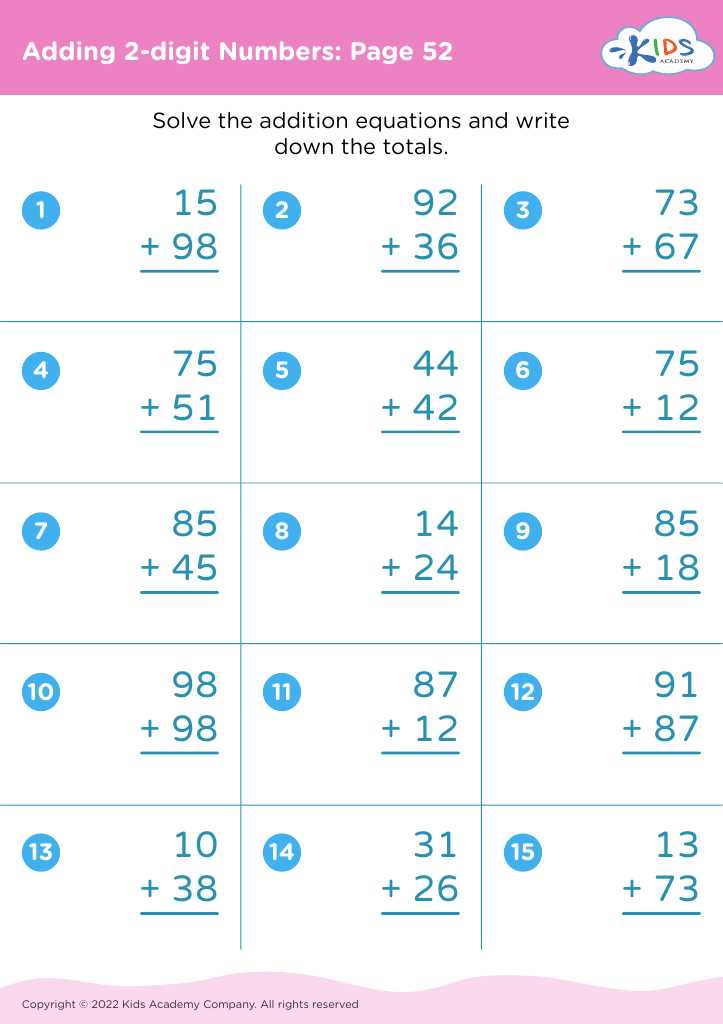 addition fluency worksheets addition fluency worksheets