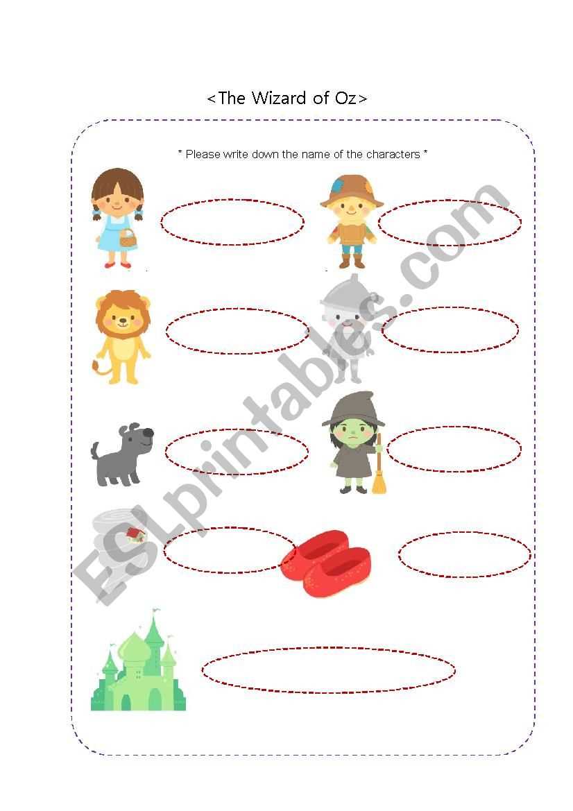 esl wizard of oz worksheet