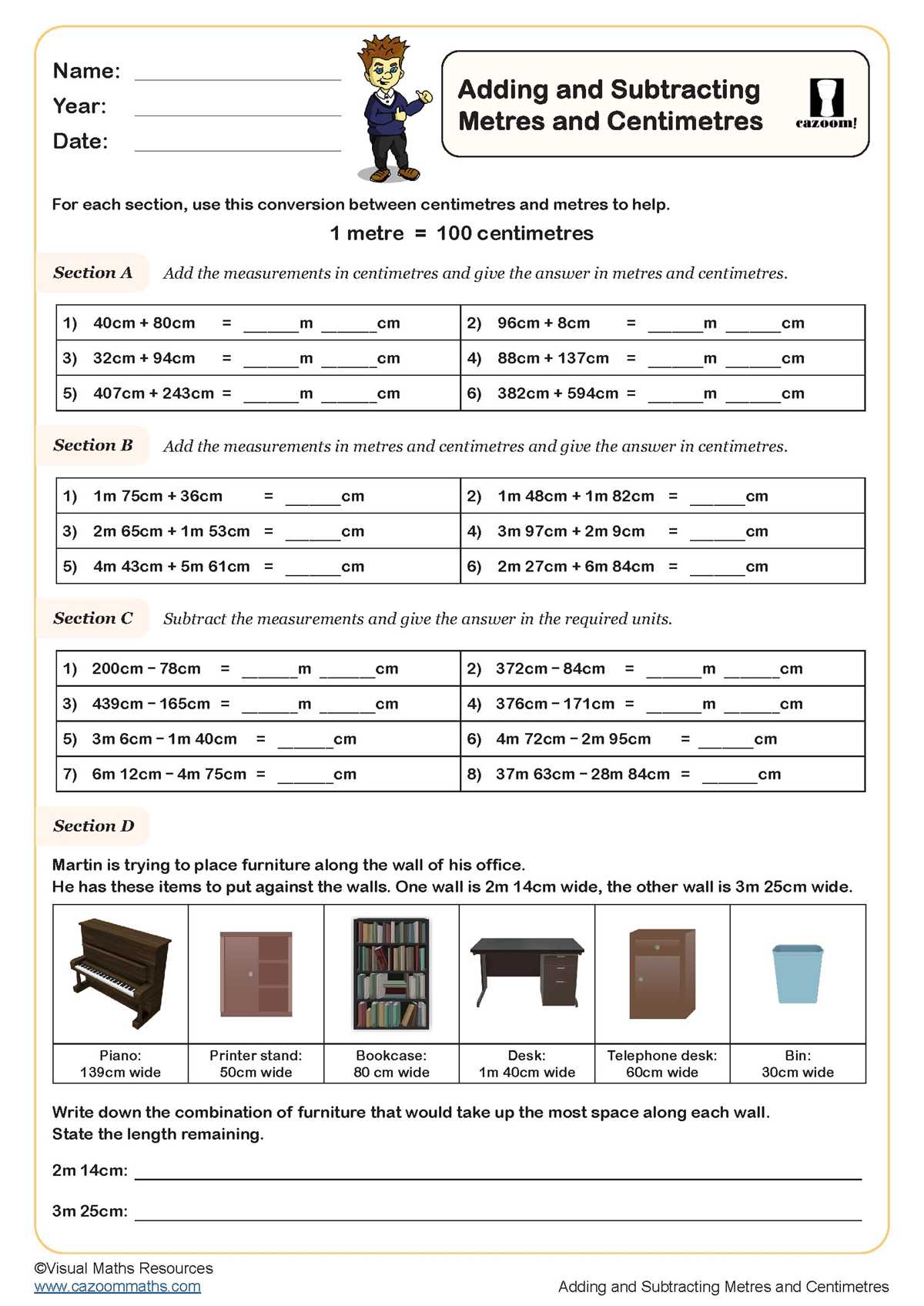 adding metres and centimetres worksheet adding metres and centimetres worksheet
