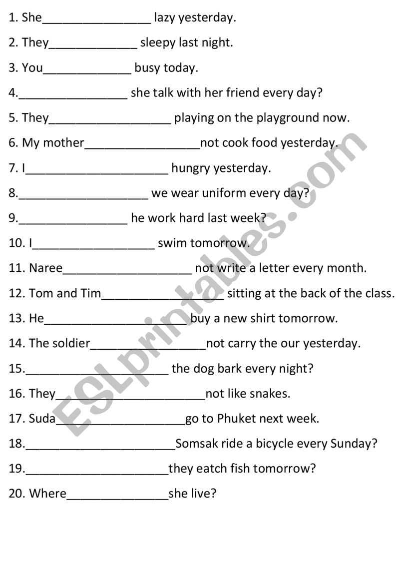 auxiliary verb worksheets