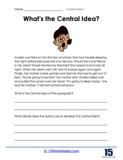 central message worksheets