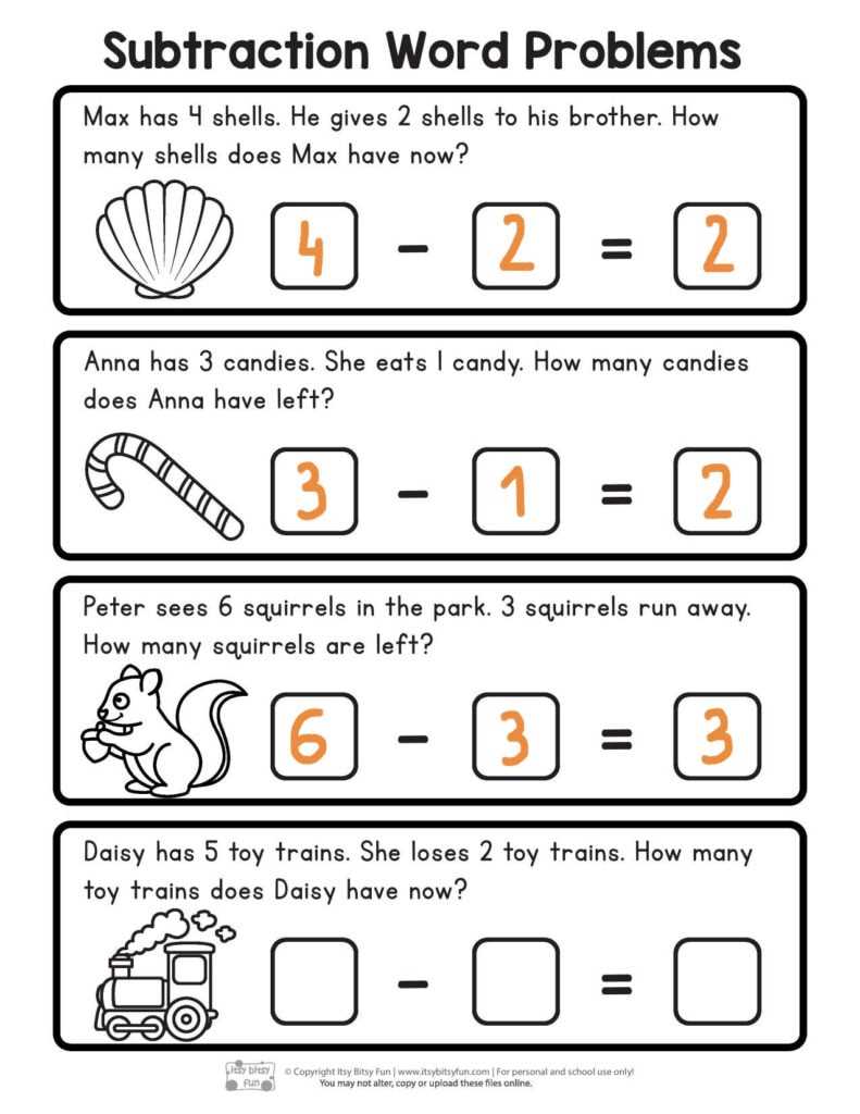 kindergarten word problems worksheets
