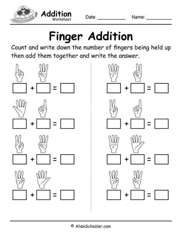 addition worksheets for kindergarten