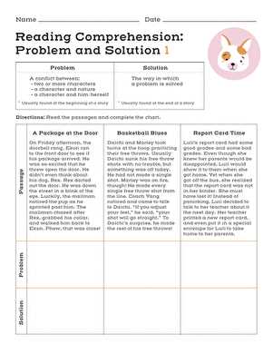 problem and solution worksheets