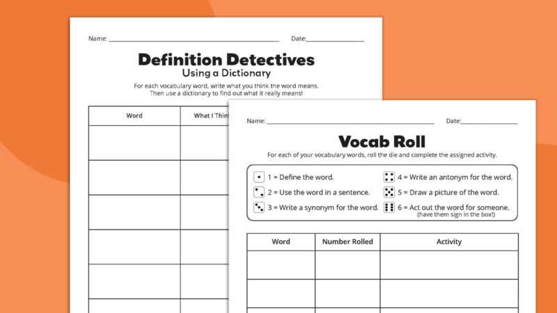 keyword worksheet