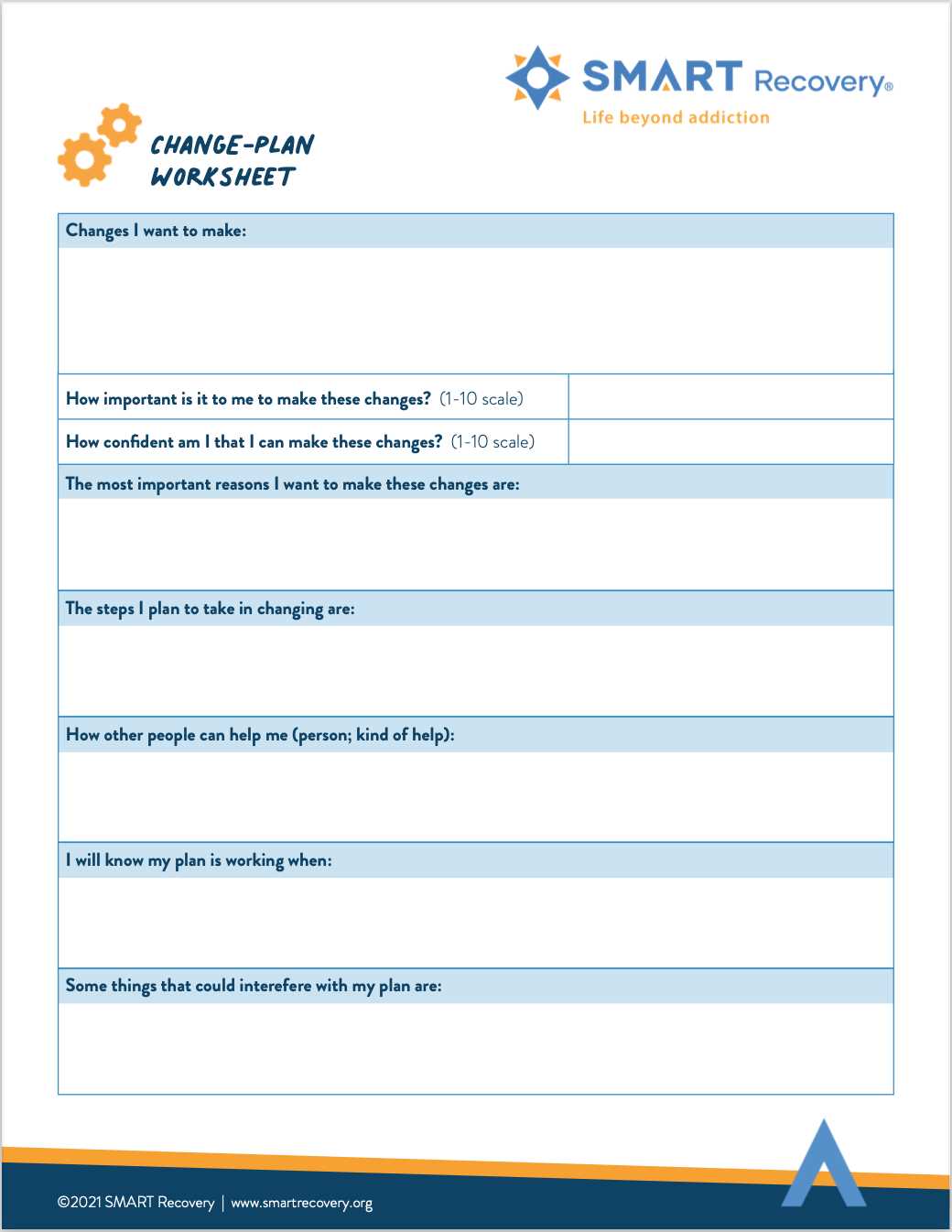 change plan worksheet example