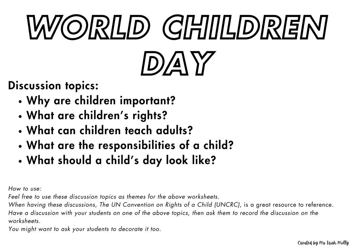 childrens day worksheets
