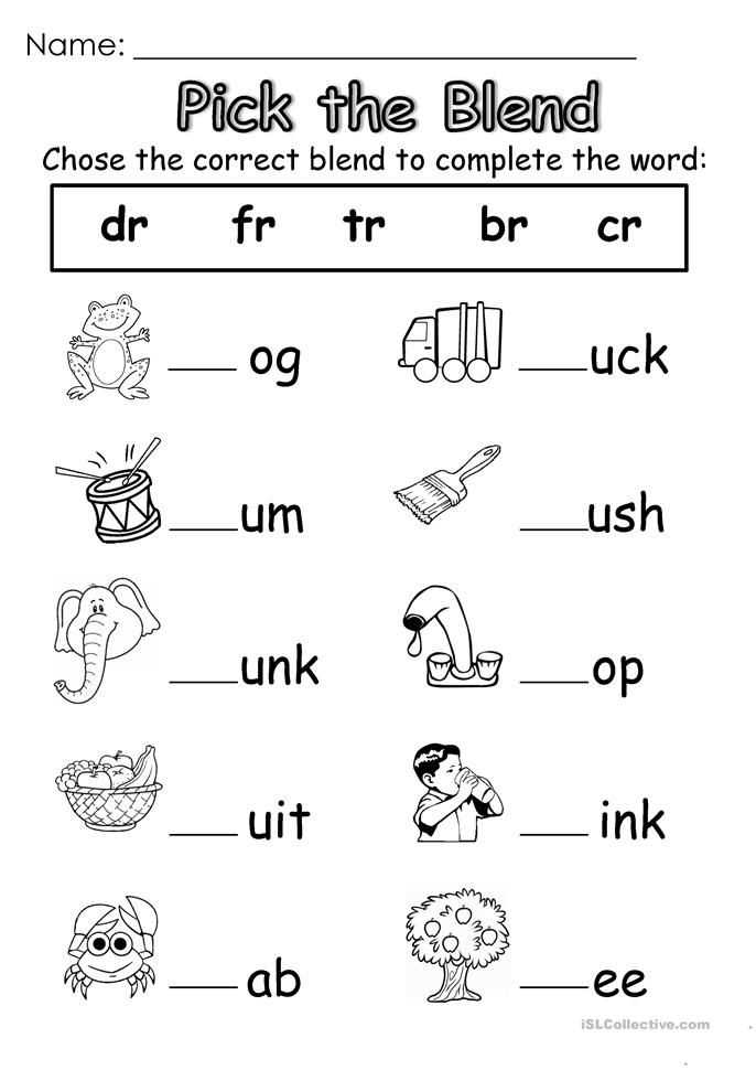 blending sounds worksheets kindergarten