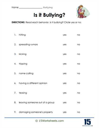 cbt worksheets for bullying