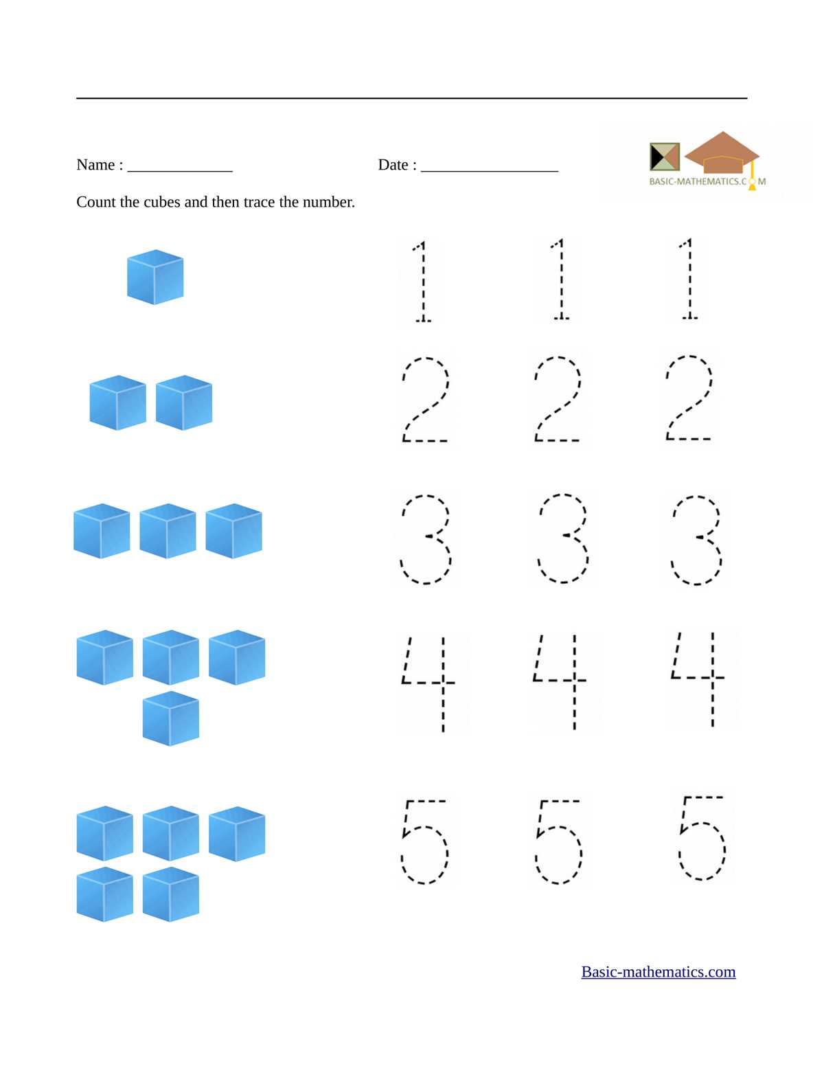 prek math worksheets