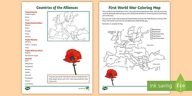 world war one map worksheet