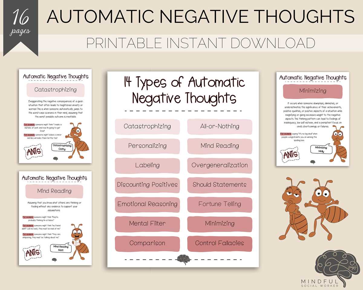 automatic negative thought worksheet