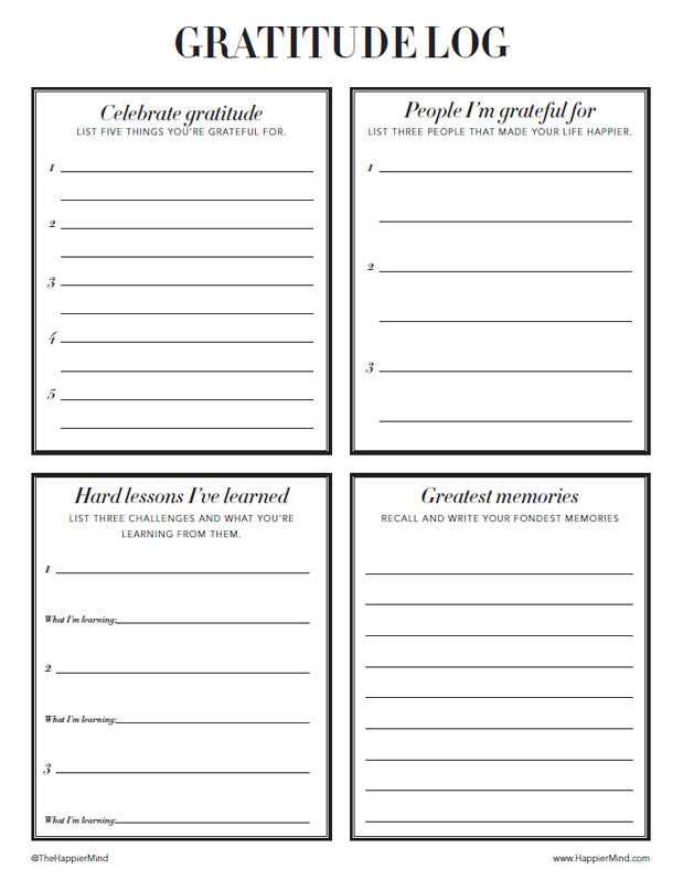thankfulness worksheets