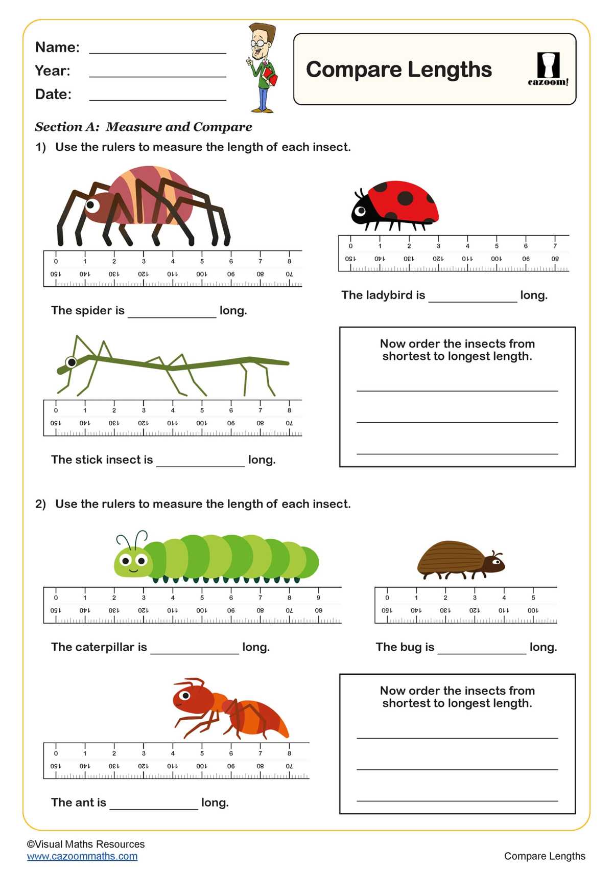 estimating length worksheets