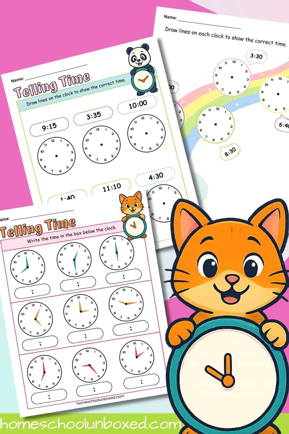 clock worksheets for kids