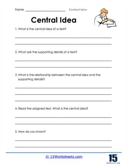 central message worksheets