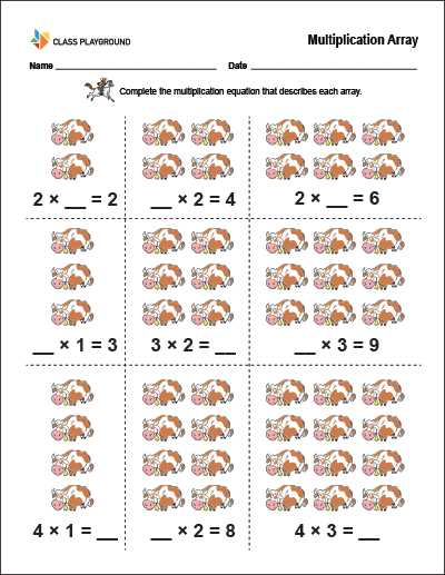 multiplication array worksheets