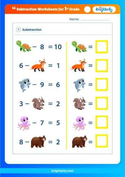 free subtraction worksheets for grade 1