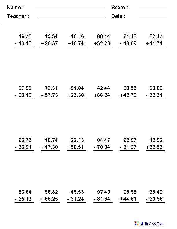 dividing decimals worksheets
