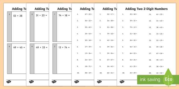 maths 2 digit addition worksheets maths 2 digit addition worksheets