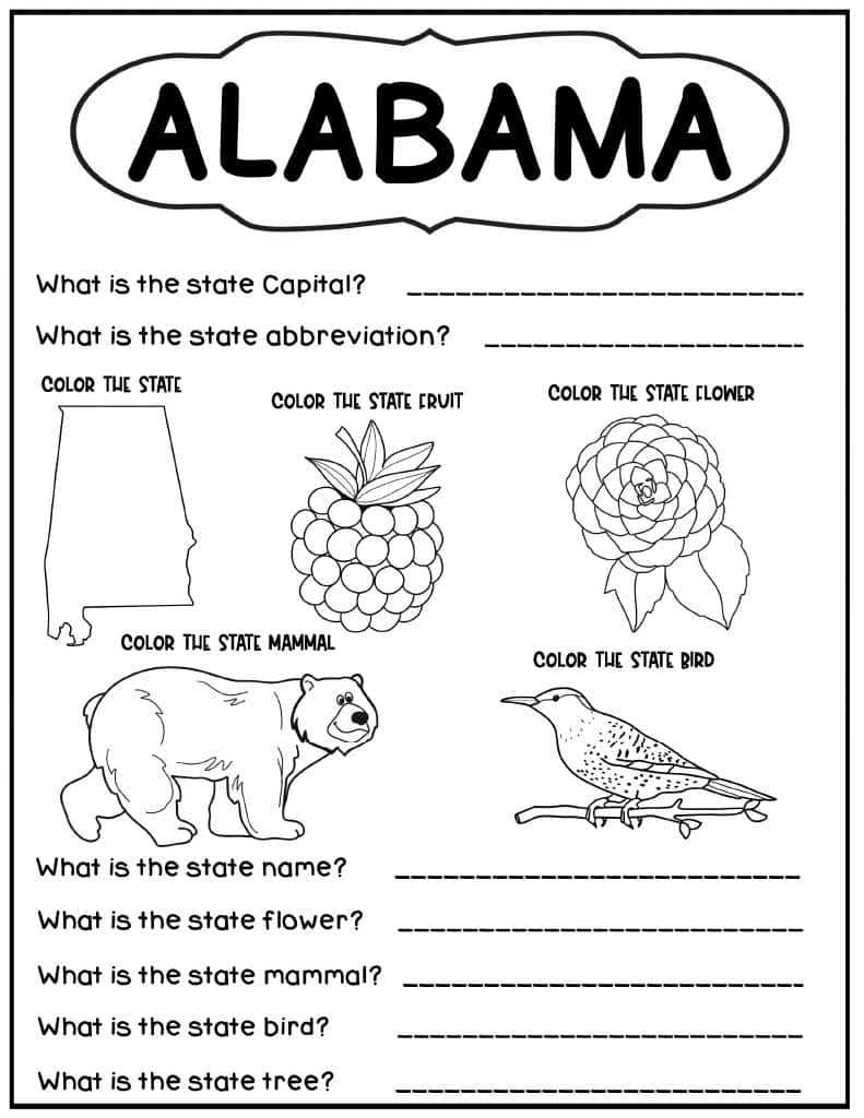 states and capitals free worksheets