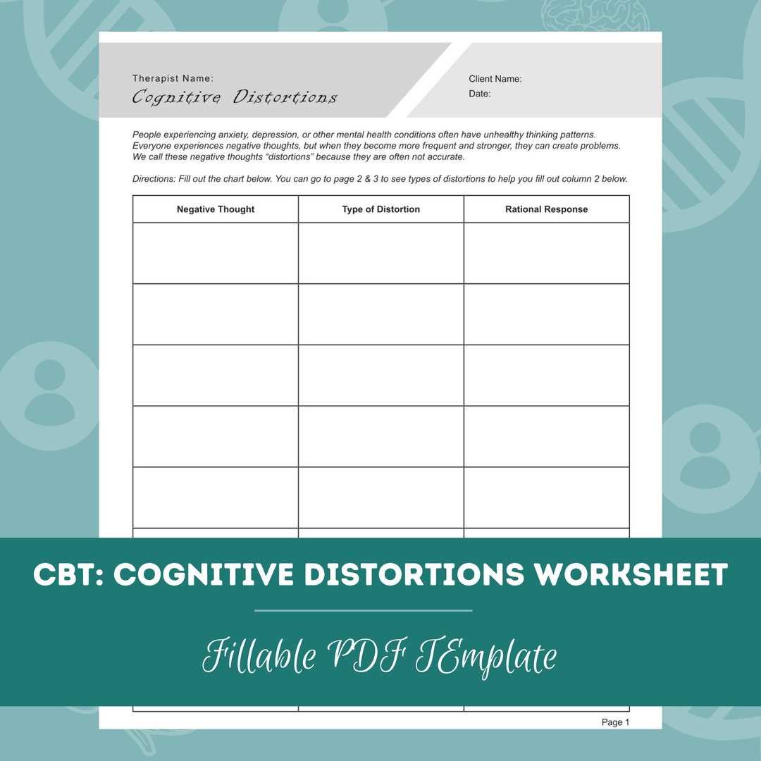 dbt cognitive distortions worksheet