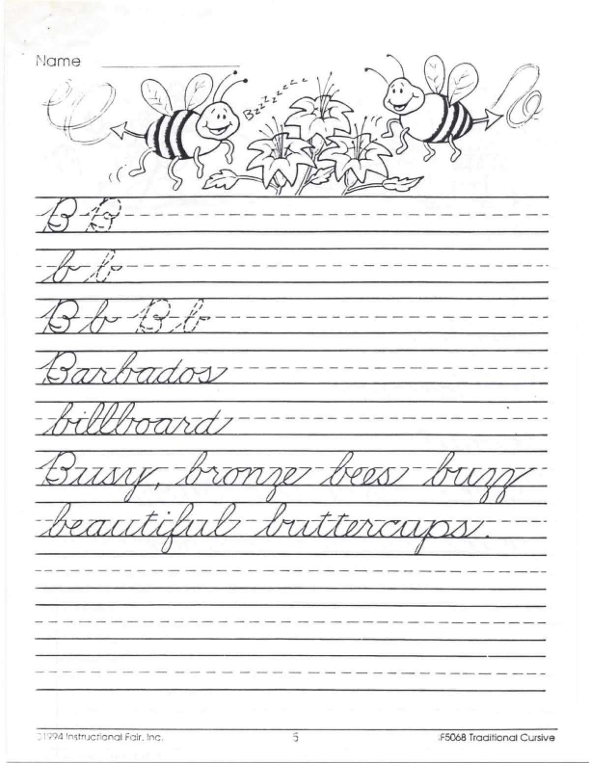 cursive b practice worksheet