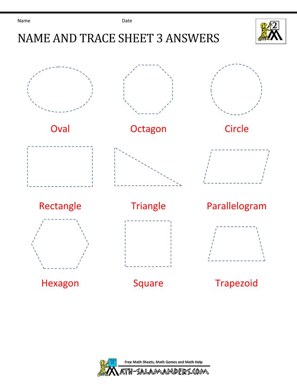 printable shape worksheets