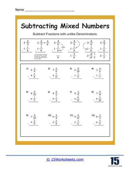 adding mixed numbers with the same denominator worksheet