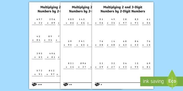 multiplication 3 digit by 2 digit worksheet
