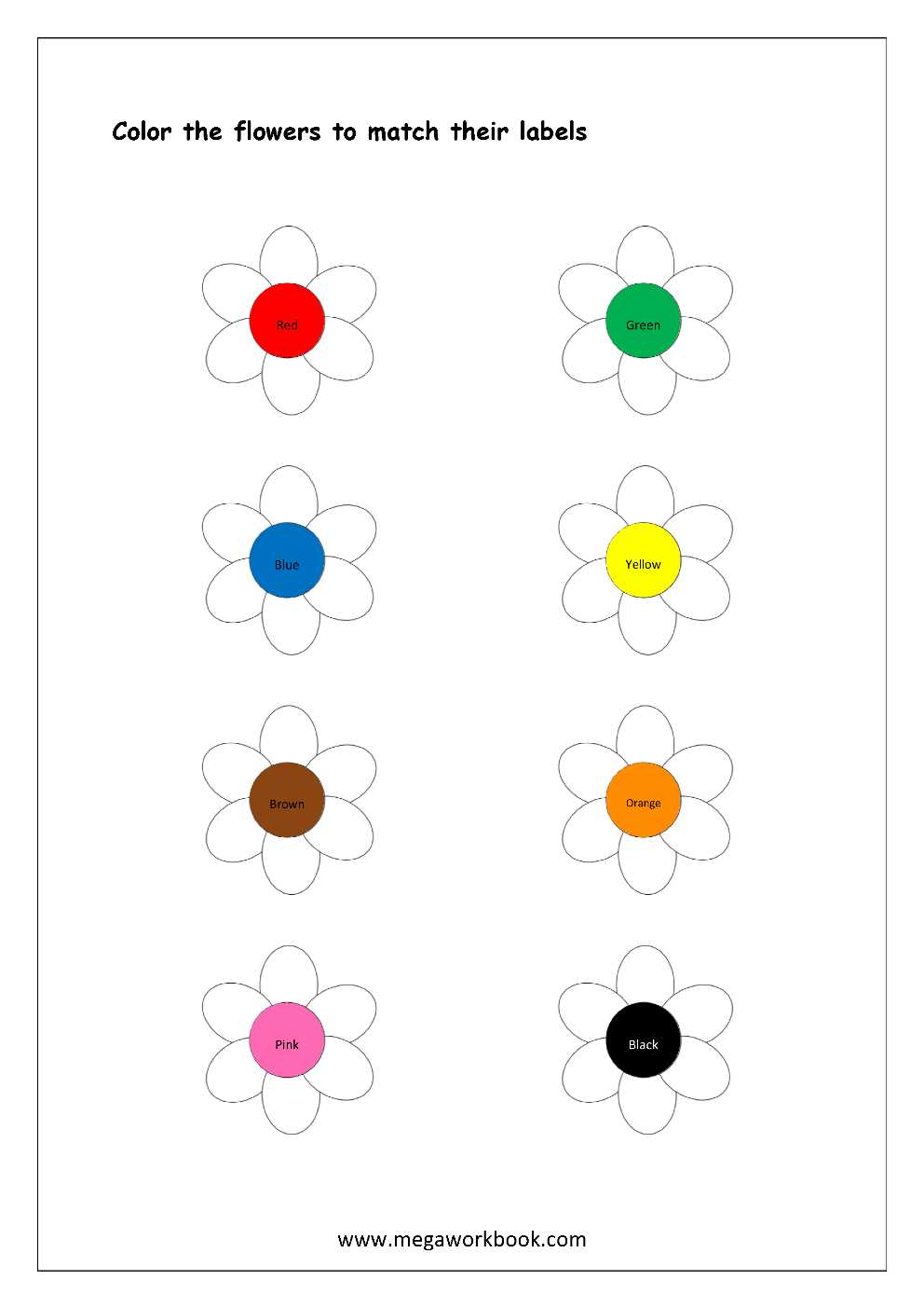 matching colors worksheet