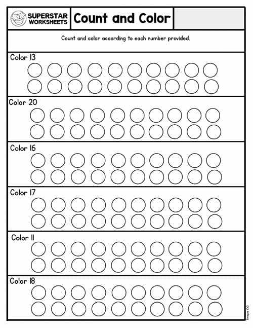 math printable worksheets kindergarten