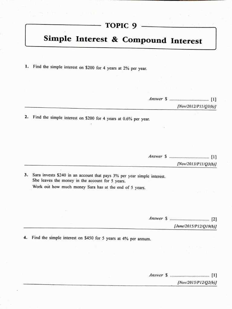 simple compound interest worksheet
