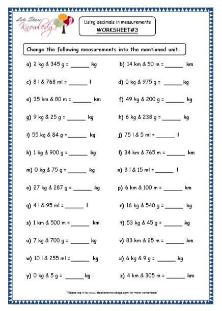 decimals 4th grade worksheets
