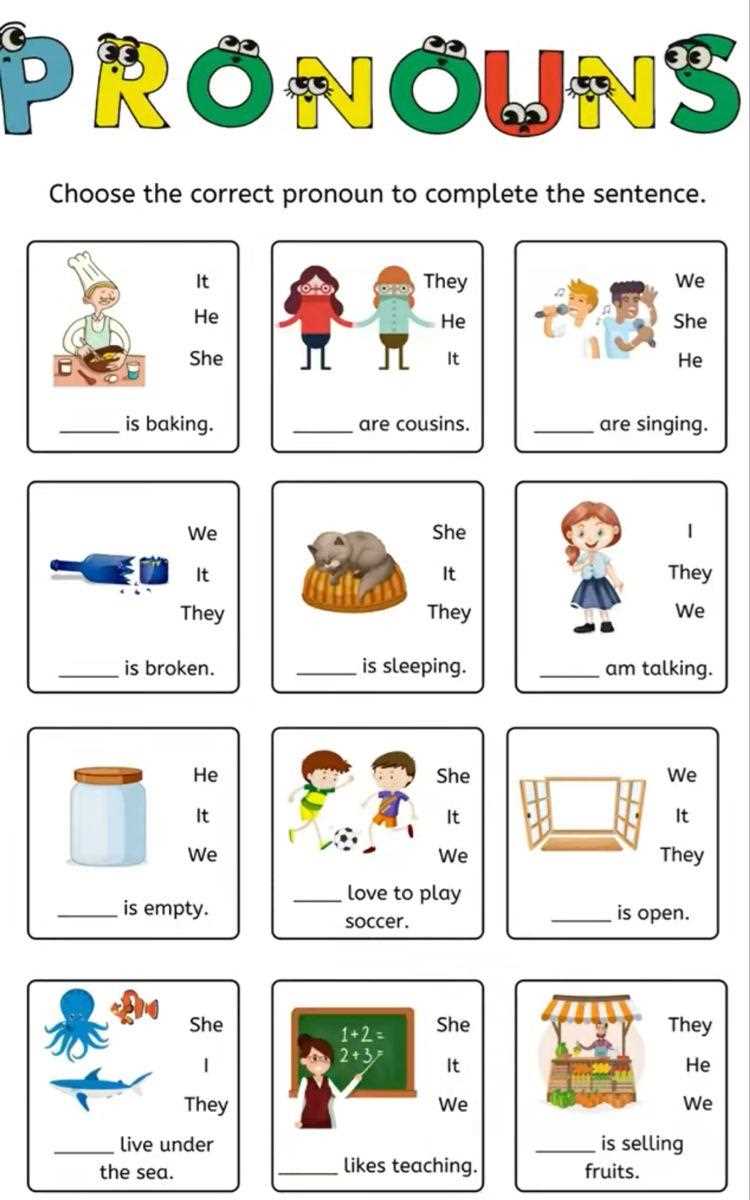 worksheet on pronouns
