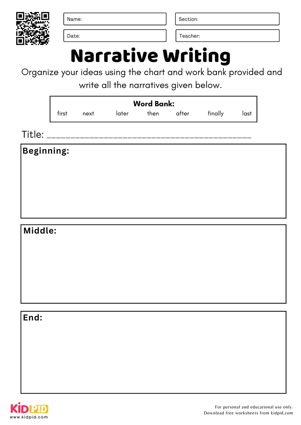 essay worksheet