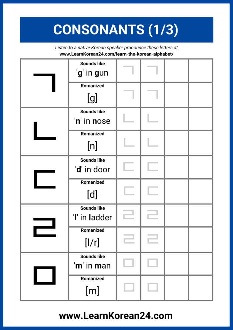 elementary beginner korean worksheets