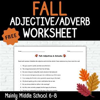worksheet adjectives and adverbs